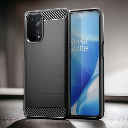 Silikonski ovitek "carbon" za Oppo A74 5G - Črna – Techsuit – Črna / TPU silikon