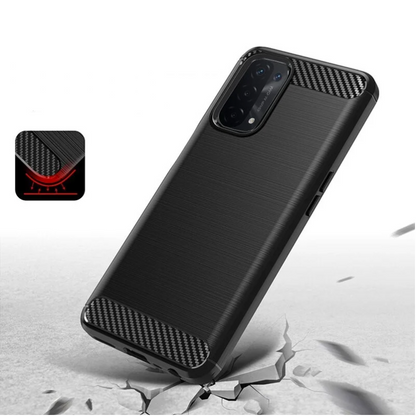Silikonski ovitek "carbon" za Oppo A54 5G - Črna – Techsuit