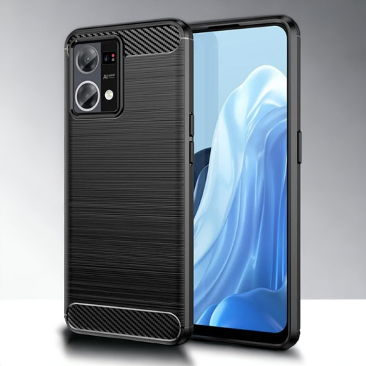 Silikonski ovitek "carbon" za Oppo Reno 7 4G - Črna – Techsuit – Črna / TPU silikon