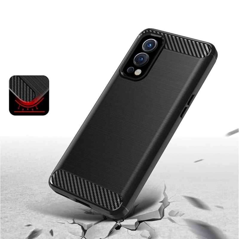 Silikonski ovitek "carbon" za OnePlus Nord 2 5G - Črna – Techsuit