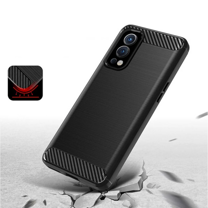 Silikonski ovitek "carbon" za OnePlus Nord 2 5G - Črna – Techsuit