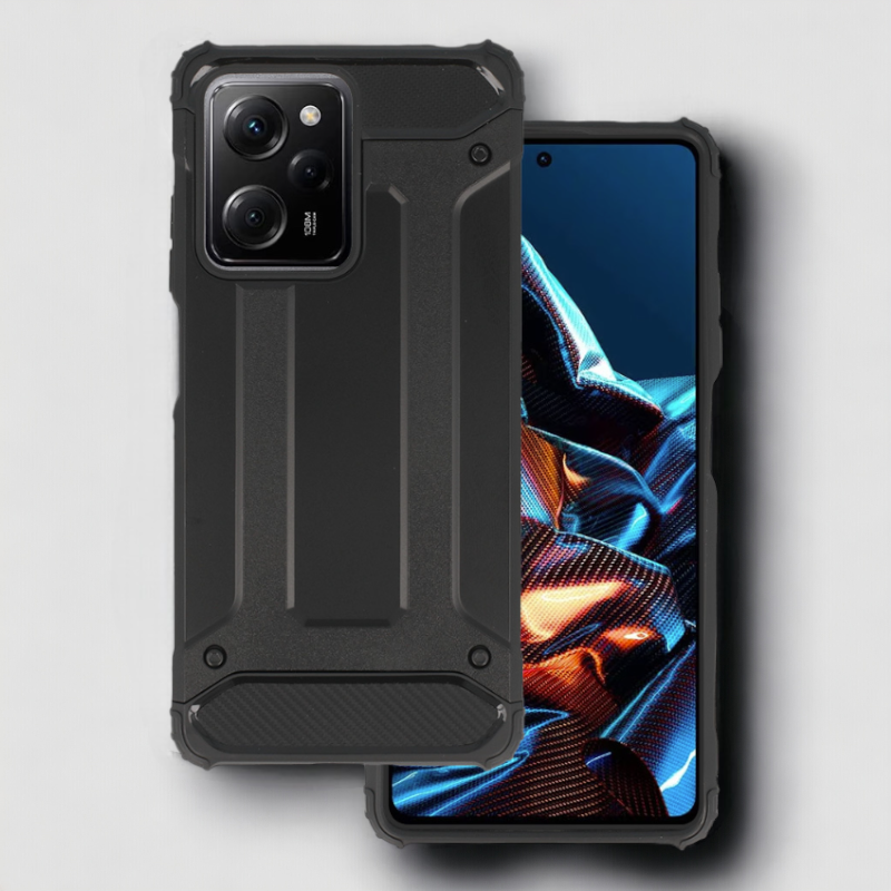 Silikonski ovitek "armor carbon" za Xiaomi Redmi Note 12 Pro - Črna – Infostyle – Črna / PC + TPU silikon