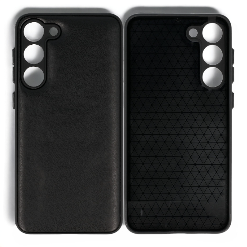 Silikonski ovitek "Smooth Leather 3D" za Samsung Galaxy S23 Plus - črna – Infostyle
