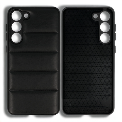 Silikonski ovitek "Striped Leather 3D" za Samsung Galaxy S23 Plus - črna – Infostyle