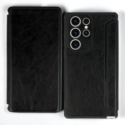 Preklopna torbica "Razor Leather" za Xiaomi Redmi Note 11 – Infostyle – Črna / Ekološko usnje + TPU silikon