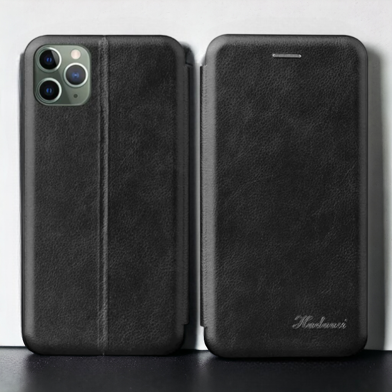 Preklopna torbica "Thin" za Samsung Galaxy A71 - Črna – Hadaasi – Črna / Ekološko usnje + TPU silikon