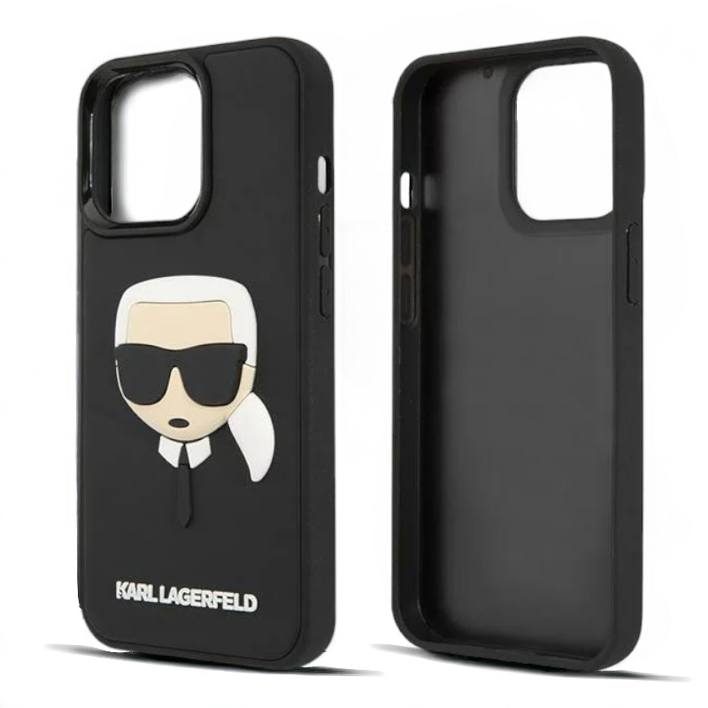 Ovitek Karl Lagerfeld "Karl's head - rubber black" za iPhone 14 Pro Max (KLHCP14XKH3DBK)
