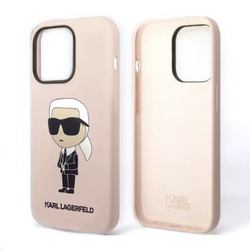Ovitek Karl Lagerfeld "Icon - silicone pink" za iPhone 14 Pro Max (KLHCP14XSNIKBCP)