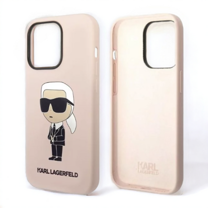 Ovitek Karl Lagerfeld "Icon - silicone pink" za iPhone 14 Pro Max (KLHCP14XSNIKBCP)