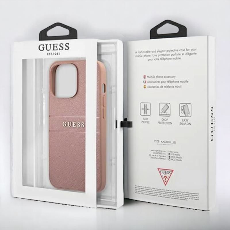 Ovitek Guess "silver pink" za iPhone 14 Pro Max (GUHCP14XPSASBPI)