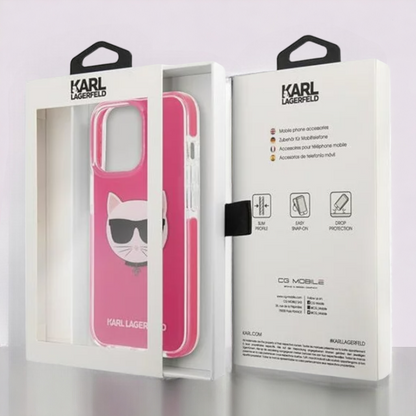 Ovitek Karl Lagerfeld "Choupette's Head - Fuchsia" za iPhone 13/13 Pro (KLHCP13LTPECPI)