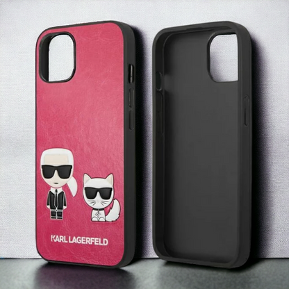 Ovitek Karl Lagerfeld "Karl & Choupette - Fuchsia" za iPhone 13/14/15 (KLHCP13MPCUSKCP)