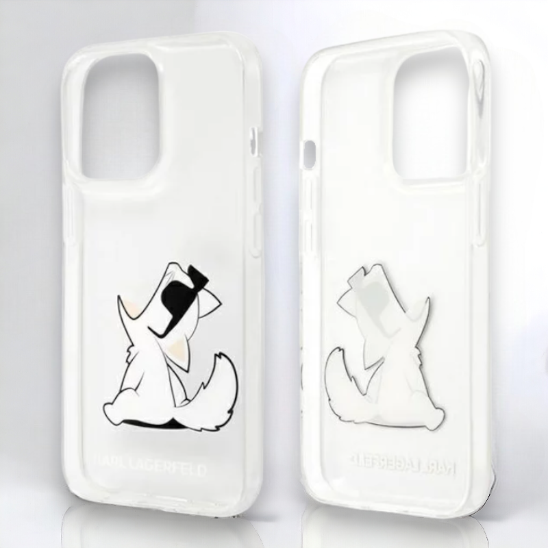 Silikonski ovitek Karl Lagerfeld "Choupette" za iPhone 13 Pro Max/12 Pro Max (KLHCP13XCFNRC)