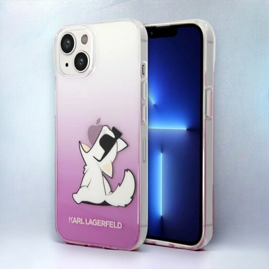 Ovitek Karl Lagerfeld "Choupette - pink" za iPhone 14 Plus/15 Plus (KLHCP14MCFNRCPI) – Roza / PC + TPU silikon