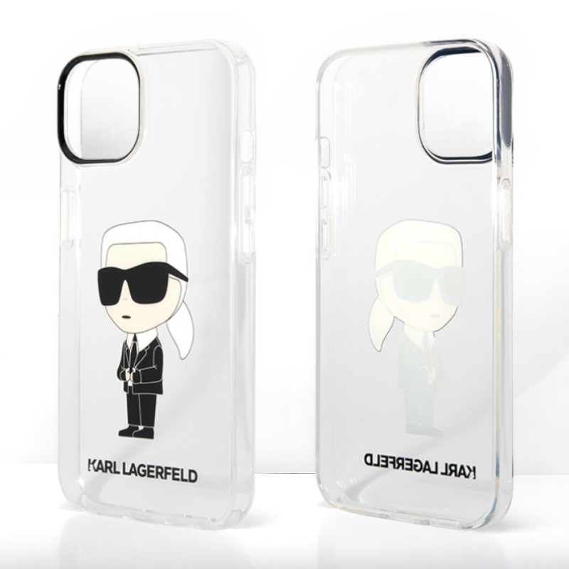 Ovitek Karl Lagerfeld "Karl Lagerfeld - transparent" za iPhone 13/14/15 (KLHCP14SHNIKTCT)