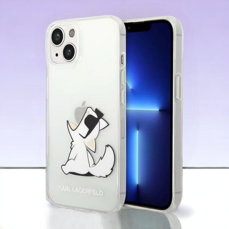Ovitek Karl Lagerfeld "Choupette - transparent" za iPhone 14/15 (KLHCP14SCFNRC) – Prozorna / PC + TPU silikon