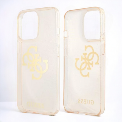 Ovitek Guess "Big 4G Full Gold Glitter" za iPhone 13/14/15 (GUHCP14SPCUGL4GGO)