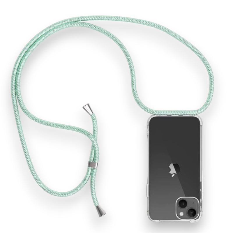Silikonski ovitek z vrvico za iPhone 14 Plus – Infostyle – Svetlo zelena / Silikon