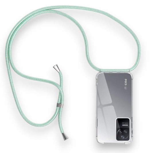 Silikonski ovitek z vrvico za Xiaomi Poco F4 5G – Infostyle – Svetlo zelena / Silikon