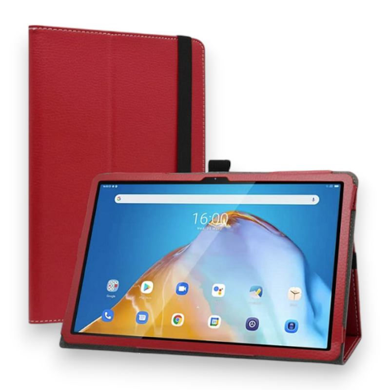 Preklopna torbica za tablični računalnik Lenovo Tab P11 Pro 11.2" – JRTAL – Rdeča / PU usnje + mikrovlakna