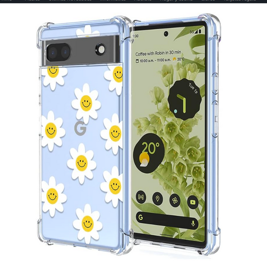 Silikonski ovitek "Sun Flower" za Google Pixel 6a – Infostyle – Prozorna / TPU silikon