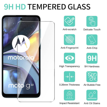 Komplet 2x silikonski ovitek + 2x zaščitno steklo za Motorola Moto G22 4G – Infostyle