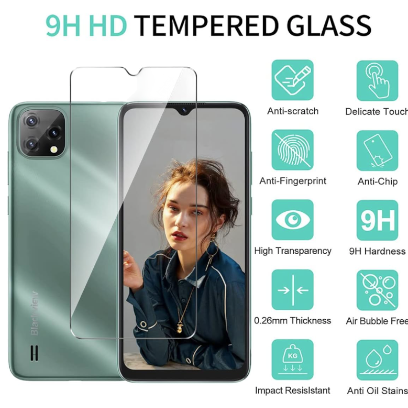 Komplet silikonski ovitek + zaščitno steklo + držalo za Blackview A55 6.5" – Infostyle