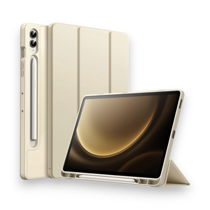 Preklopna torbica "Fold" za tablični računalnik Samsung Galaxy Tab S9 Fe+ 12.4" – JETech – Črna / Umetno usnje + TPU sil