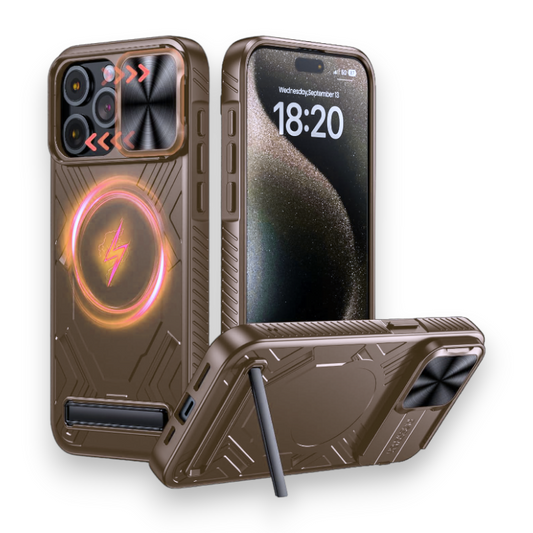 Ovitek MagSafe "Stand" za iPhone 15 Pro Max – Infostyle – Svetlo rjava / PC