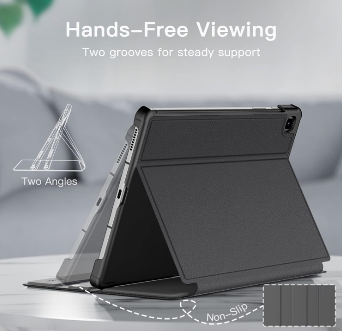 Preklopna torbica "Protective" za tablični računalnik Samsung Galaxy Tab S6 Lite 10.4" 2022/2020 – JETech – Temno rdeča 