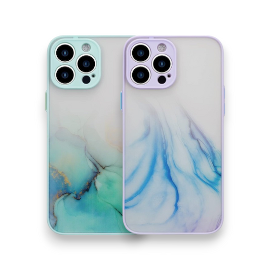 Ovitek "Transparent Marble" za iPhone 13 Pro Max – Infostyle – Pastelno vijolična / PC + TPU silikon