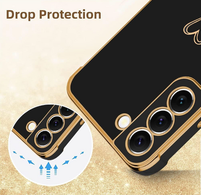 Komplet silikonski ovitek "Heart" + 2 zaščitni stekli za Samsung Galaxy S22 – Infostyle – Pastelno vijolična / PC + TPU 