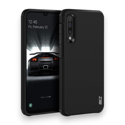 Silikonski ovitek "BEZ Robust" za Samsung Galaxy A50 – Črna / PC + TPU silikon