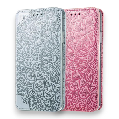 Preklopna torbica "Mandala" za Oppo A57 4G – Infostyle – Svetlo roza / Umetno usnje + TPU silikon