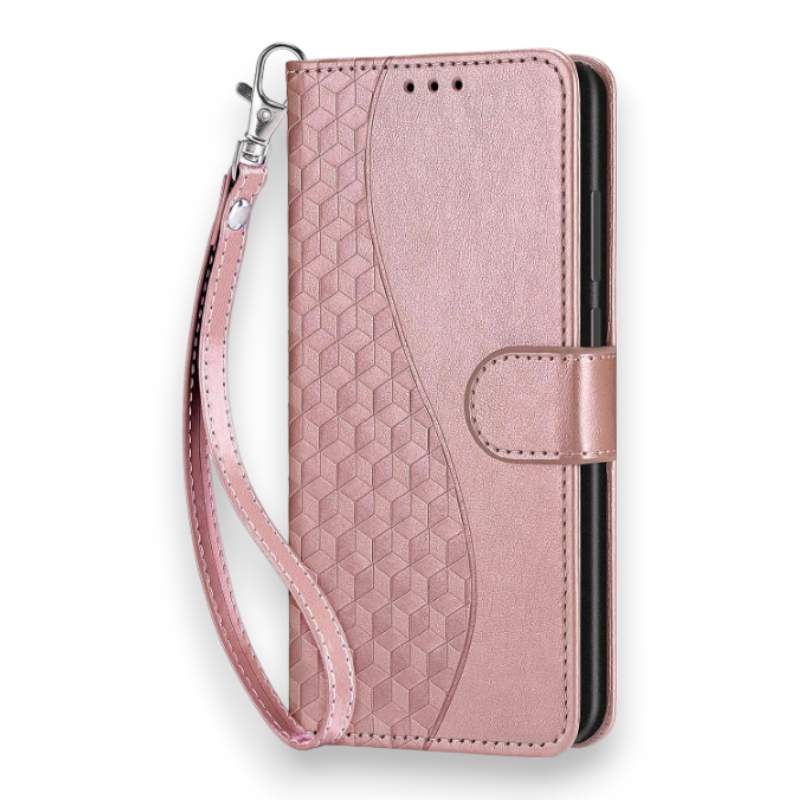 Preklopna torbica "Cube" za Xiaomi Redmi Note 9 / Poco M2 – Infostyle – Svetlo roza / Umetno usnje + TPU silikon