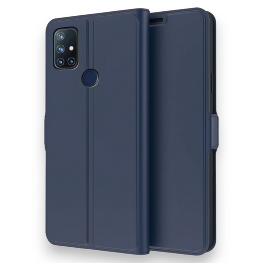 Preklopna torbica "Business" za OnePlus Nord N10 5G – Infostyle – Temno modra / Umetno usnje + TPU silikon