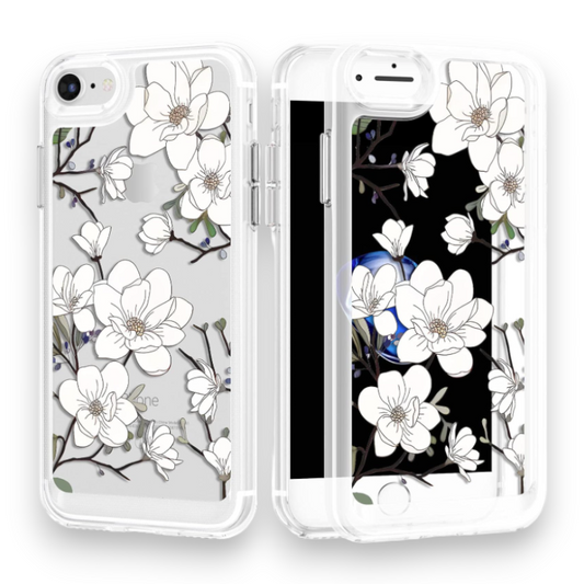 Ovitek "white flower" za iPhone SE 2022/2020/7/8 – Infostyle – Bela / PC + TPU silikon