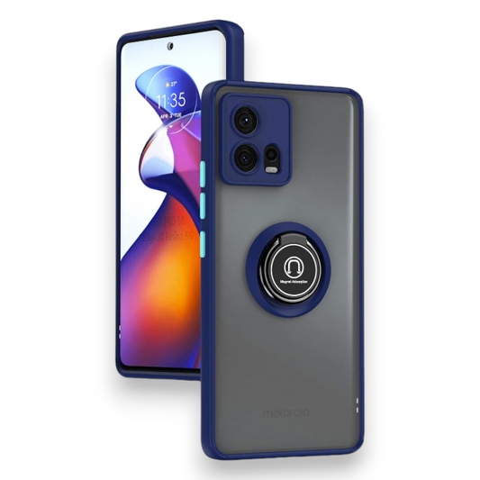 Ovitek "360° ring" za Motorola Moto G53/G23/G13 – Infostyle – Temno modra / PC + TPU silikon