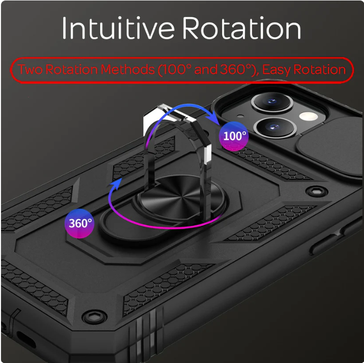 Ovitek "Nalia Armor Ring Camera protect" za iPhone 13/14