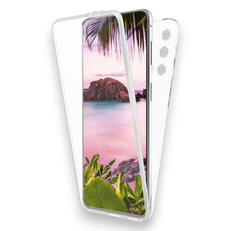 Ovitek "Nalia 360°" za Samsung Galaxy S23 – Prozorna / PC + TPU silikon