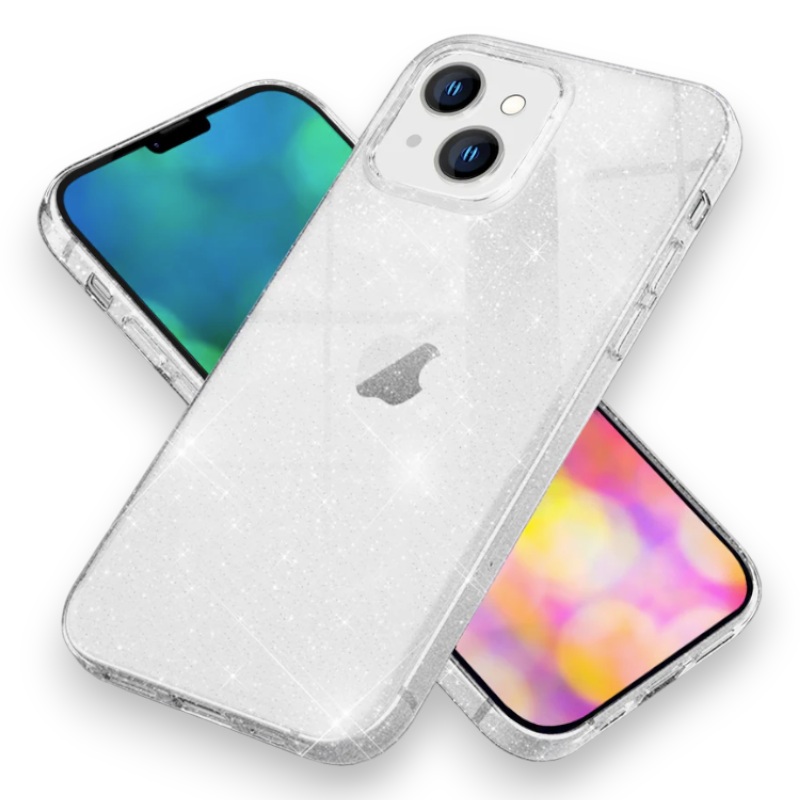 Silikonski ovitek "Clear Glitter Nalia" za iPhone 14 Plus – Prozorna / TPU silikon