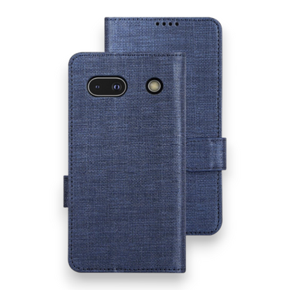 Preklopna torbica "Foluu Premium" za Google Pixel 7a 2023 – Temno modra / Ekološko usnje + TPU silikon