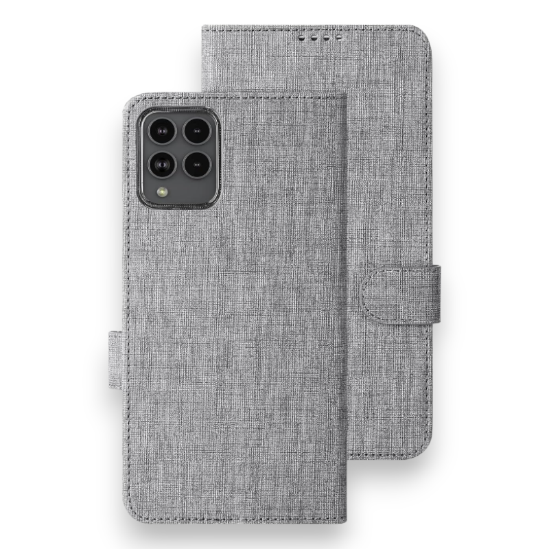 Preklopna torbica "Foluu Premium" za T-Mobile REVVL 6 Pro 5G – Temno modra / Ekološko usnje + TPU silikon