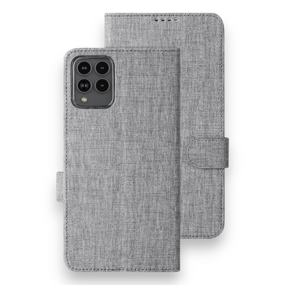 Preklopna torbica "Foluu Premium" za T-Mobile REVVL 6 Pro 5G – Temno modra / Ekološko usnje + TPU silikon