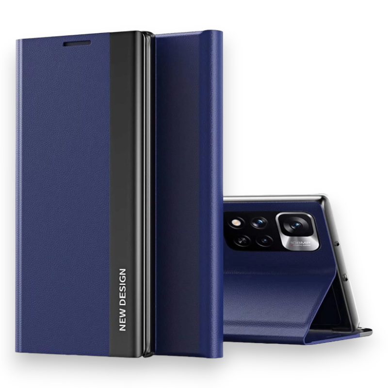 Preklopna torbica "View" za Xiaomi Redmi Note 11 Pro 4G/5G – Infostyle – Modra / Umetno usnje + PC