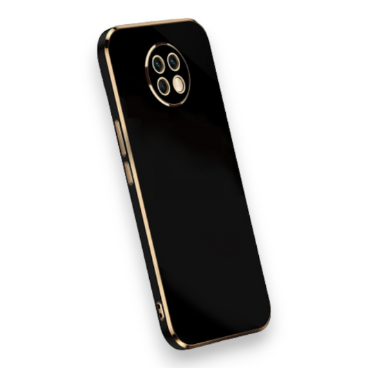 Silikonski ovitek "Gold Edging" za Xiaomi Redmi Note 9 5G – Infostyle – Črna / TPU silikon
