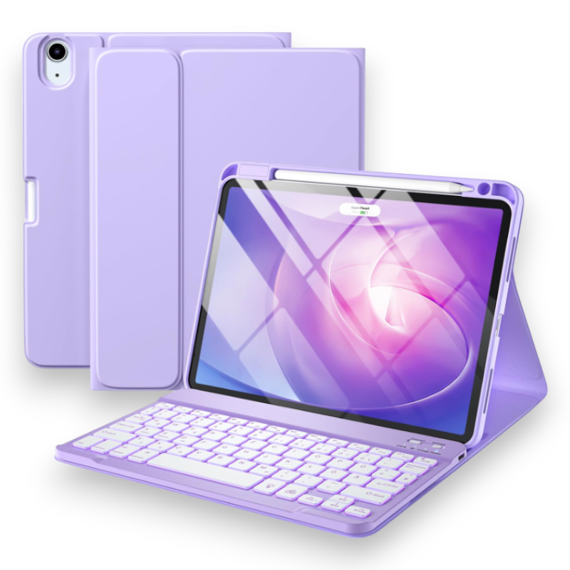 Preklopna torbica s tipkovnico za tablični računalnik Apple iPad Air 4 2020 /5 2022/6 2024 10.9" – Vobafe