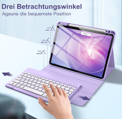 Preklopna torbica s tipkovnico za tablični računalnik Apple iPad Air 4 2020 /5 2022/6 2024 10.9" – Vobafe – Pastelno vij