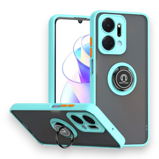 Ovitek "360° ring" za Honor X7a – Infostyle – Svetlo modra / PC + TPU silikon