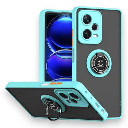 Ovitek "360° ring" za Xiaomi Poco X5 Pro – Infostyle – Svetlo modra / PC + TPU silikon